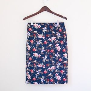 Philosophy Navy Floral Pencil Skirt